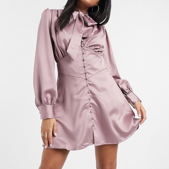 Missguided satin mauve dress - Picture 2 of 6